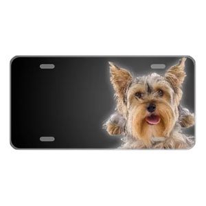 Custom License Plate With Cute Yorkie Add Names